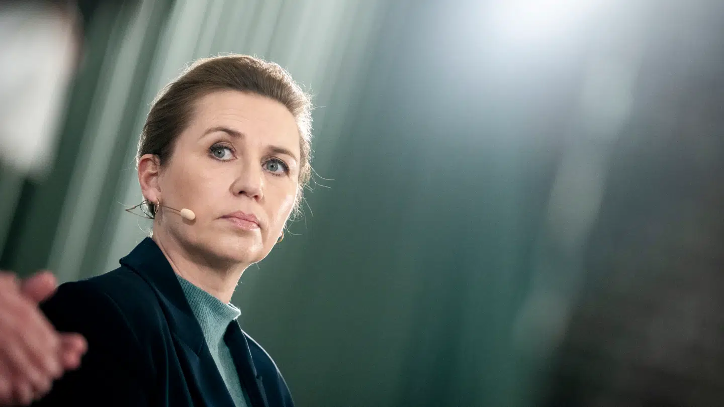 Statsminister Mette Frederiksen (S) under Radikale Venstres nytårsstævne på Hotel Nyborg Strand søndag.