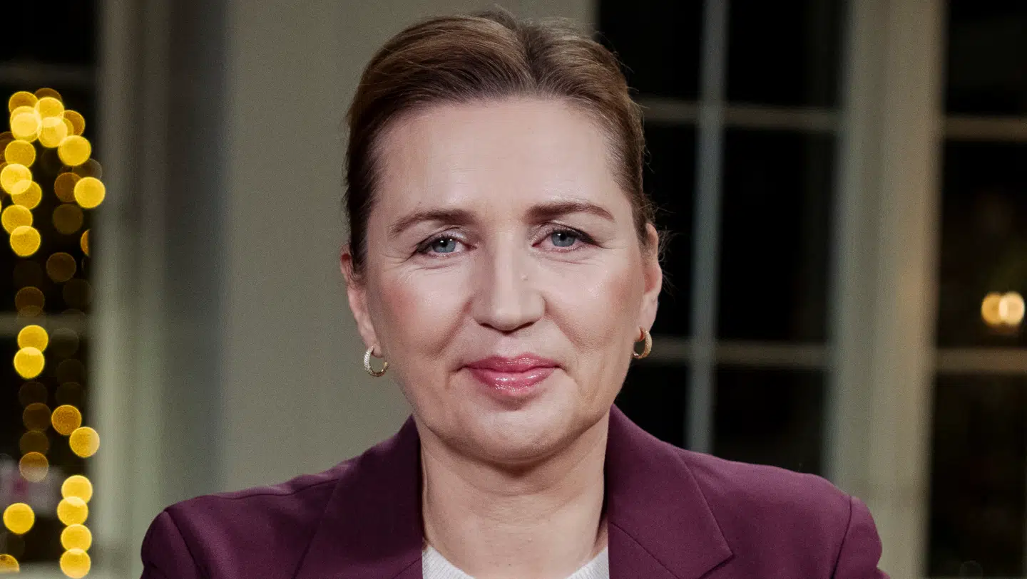 Her ses statsminister Mette Frederiksen (S), da hun holdt nytårstale 1. januar.