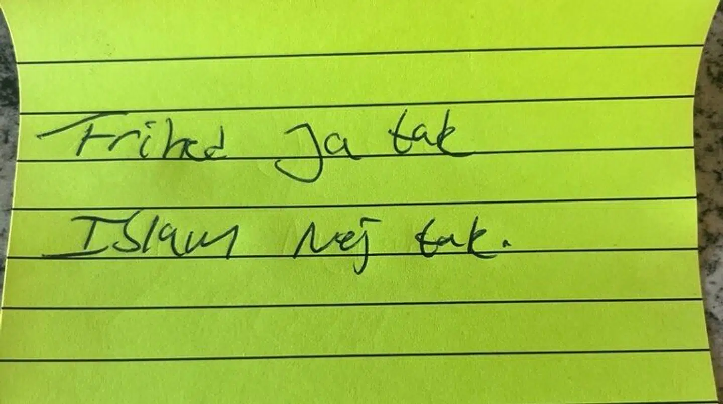 Størstedelen af sedlerne omhandlede islam, fortæller formanden.