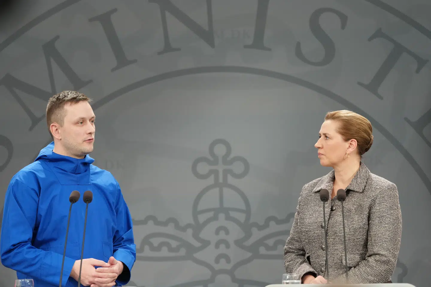 Grønlands regeringschef, Jens-Frederik Nielsen, og statsminister Mette Frederiksen (S) holder pressemøde i Statsministeriet om situation omkring Grønland tirsdag.