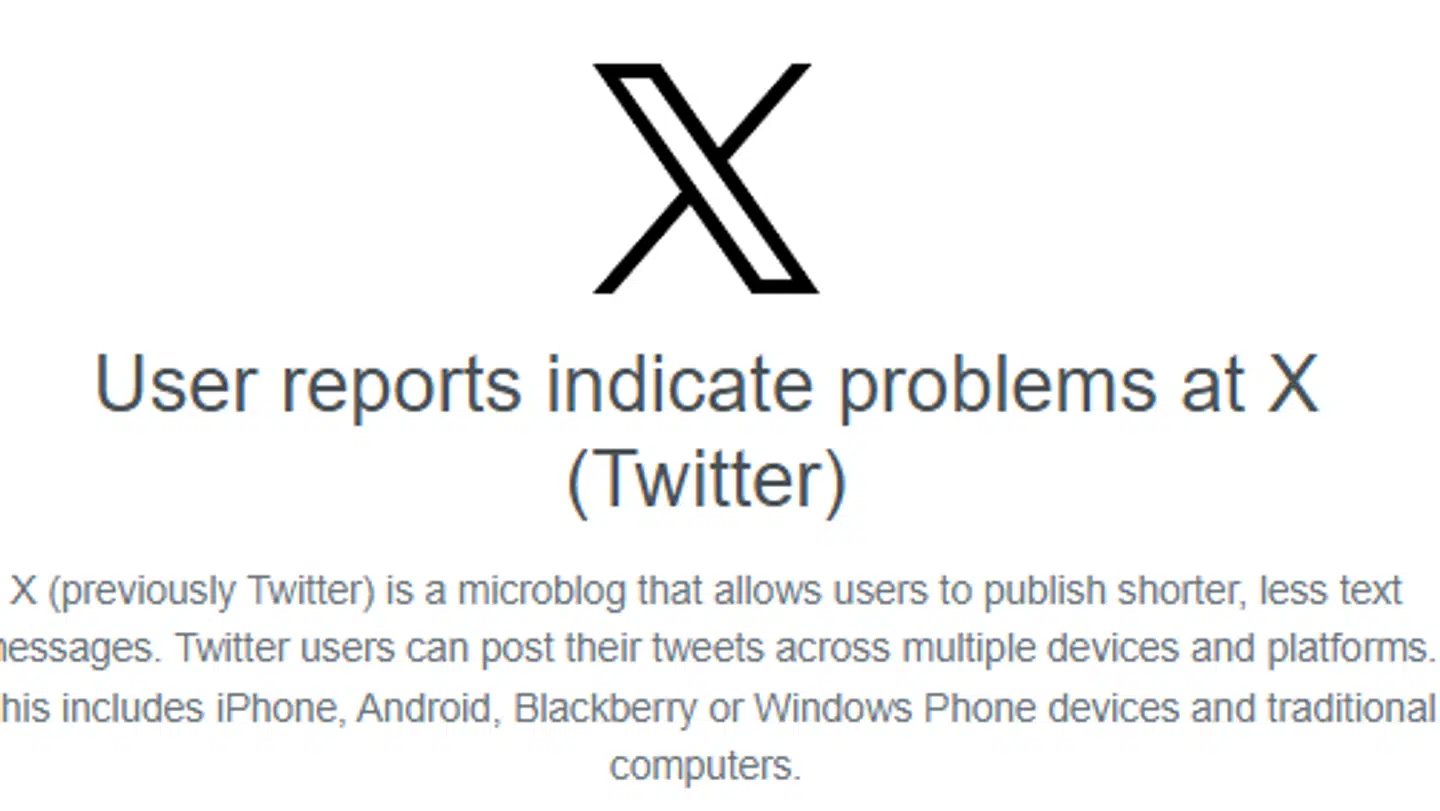 Her ses meldingen fra Downdetector.