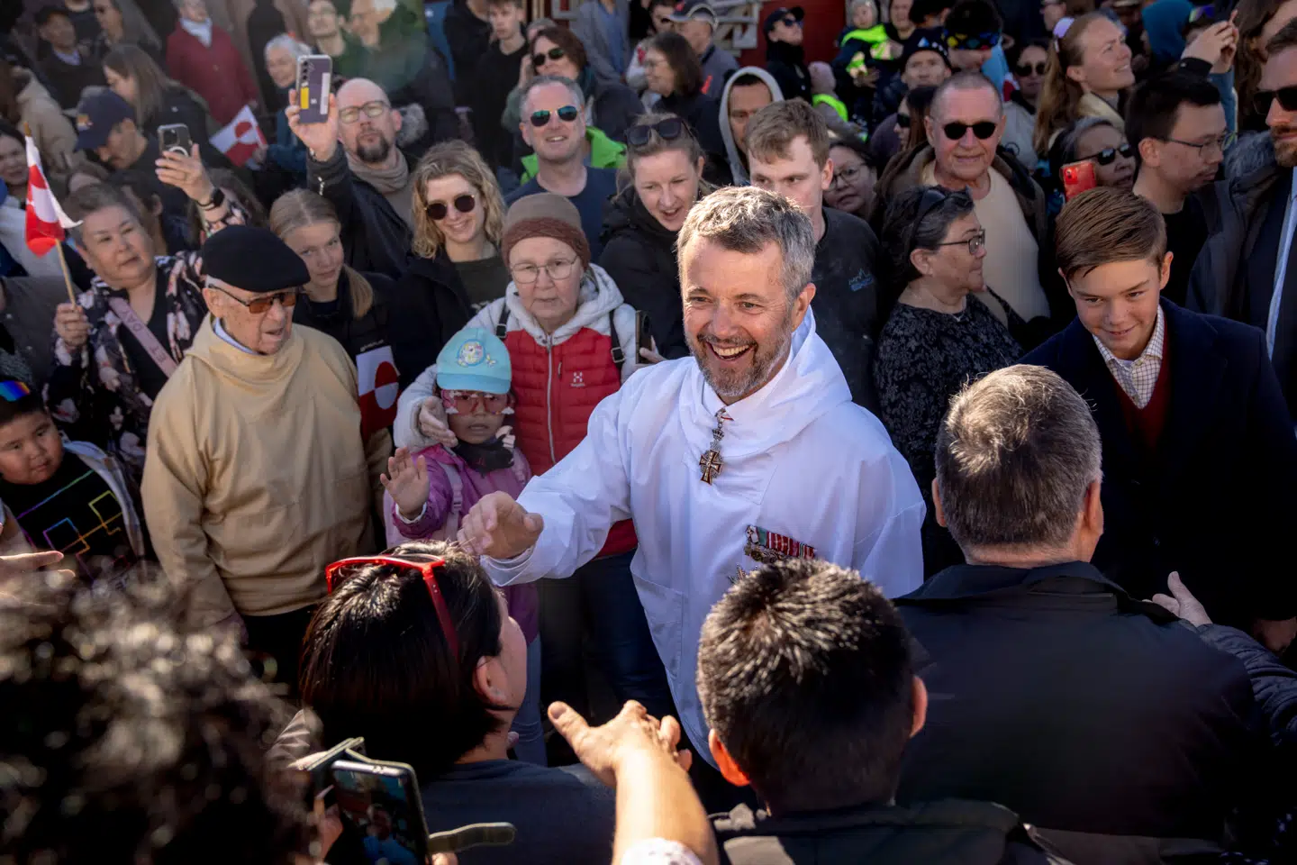 Der var stort fremmøde i Nuuk, da Kongefamilien aflagde officielt besøg i Grønland i 2024.