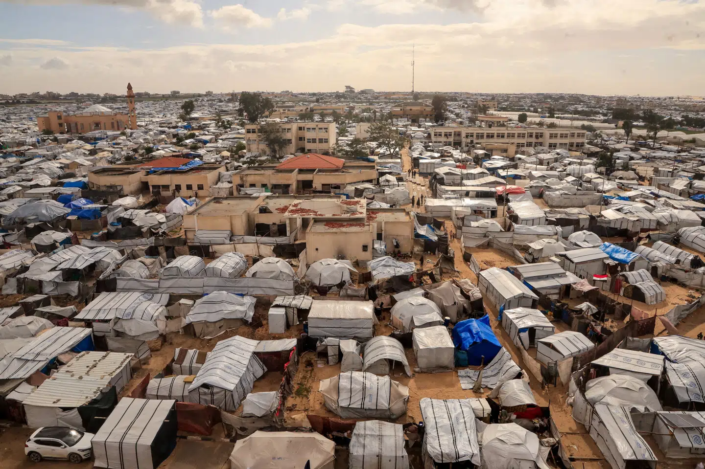 En teltlejr for internt fordrevne palæstinensere 13. januar i Khan Younis i det sydlige Gaza.