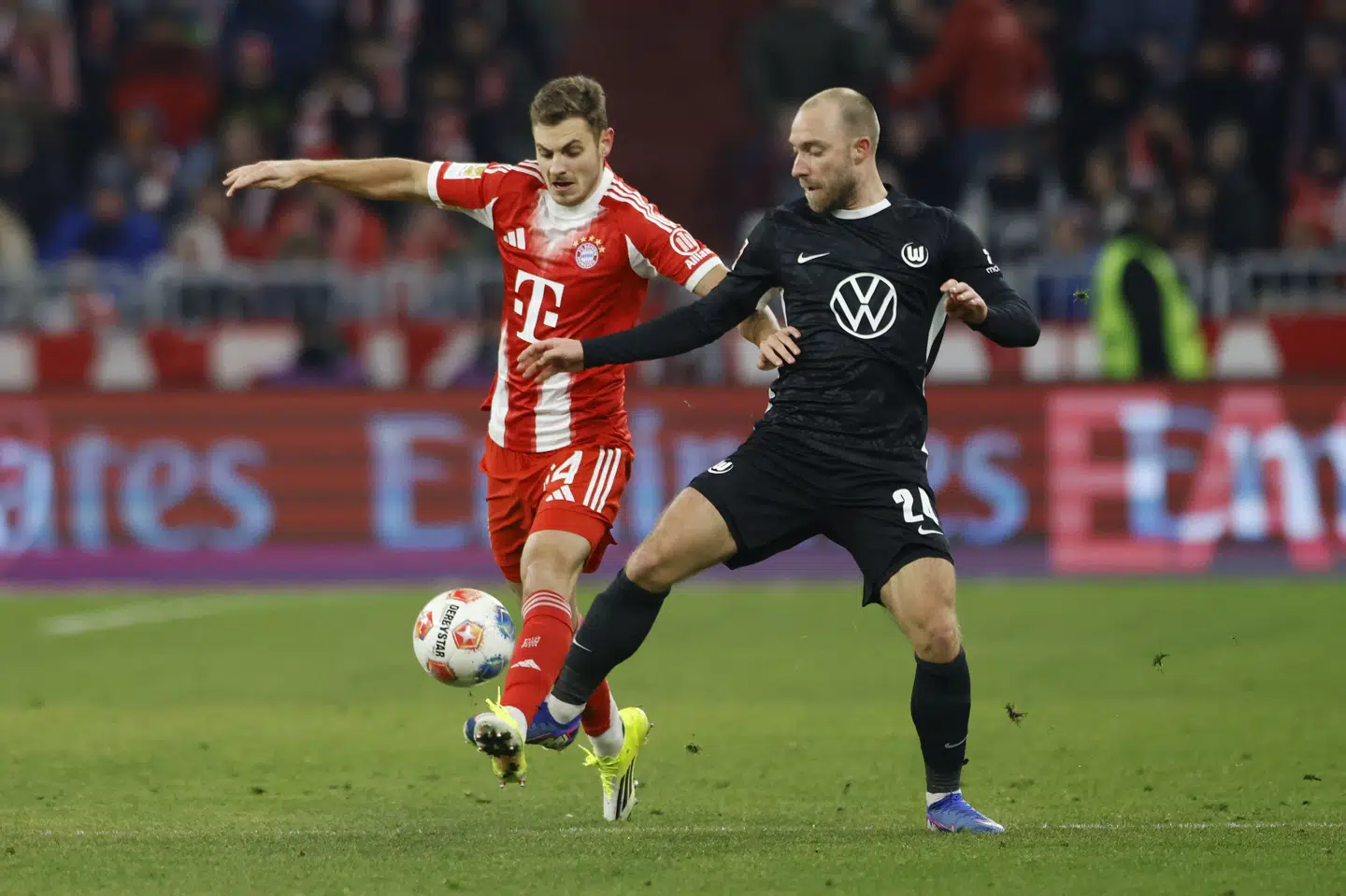 Christian Eriksen - her mod Bayern München - scorede sit første mål for Wolfsburg. (Arkivfoto).