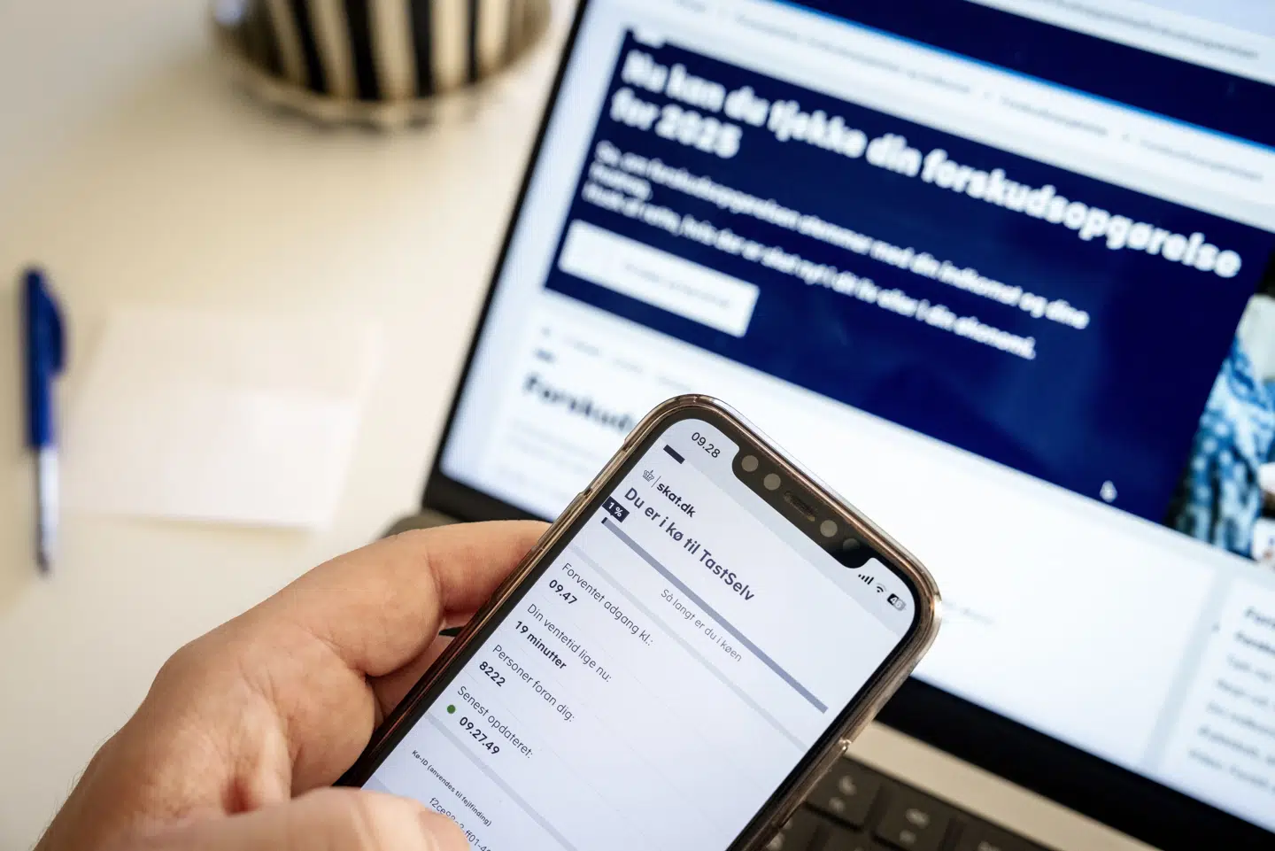 Et stort antal borgere har allerede været inde på skat.dk for at ændre i oplysningerne om løn, lån og kørselsfradrag i deres forskudsopgørelse for 2026. (Arkivfoto).