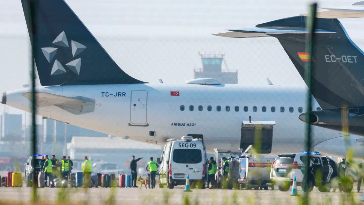 Flyet ses her efter landingen i El Prat-lufthavnen.