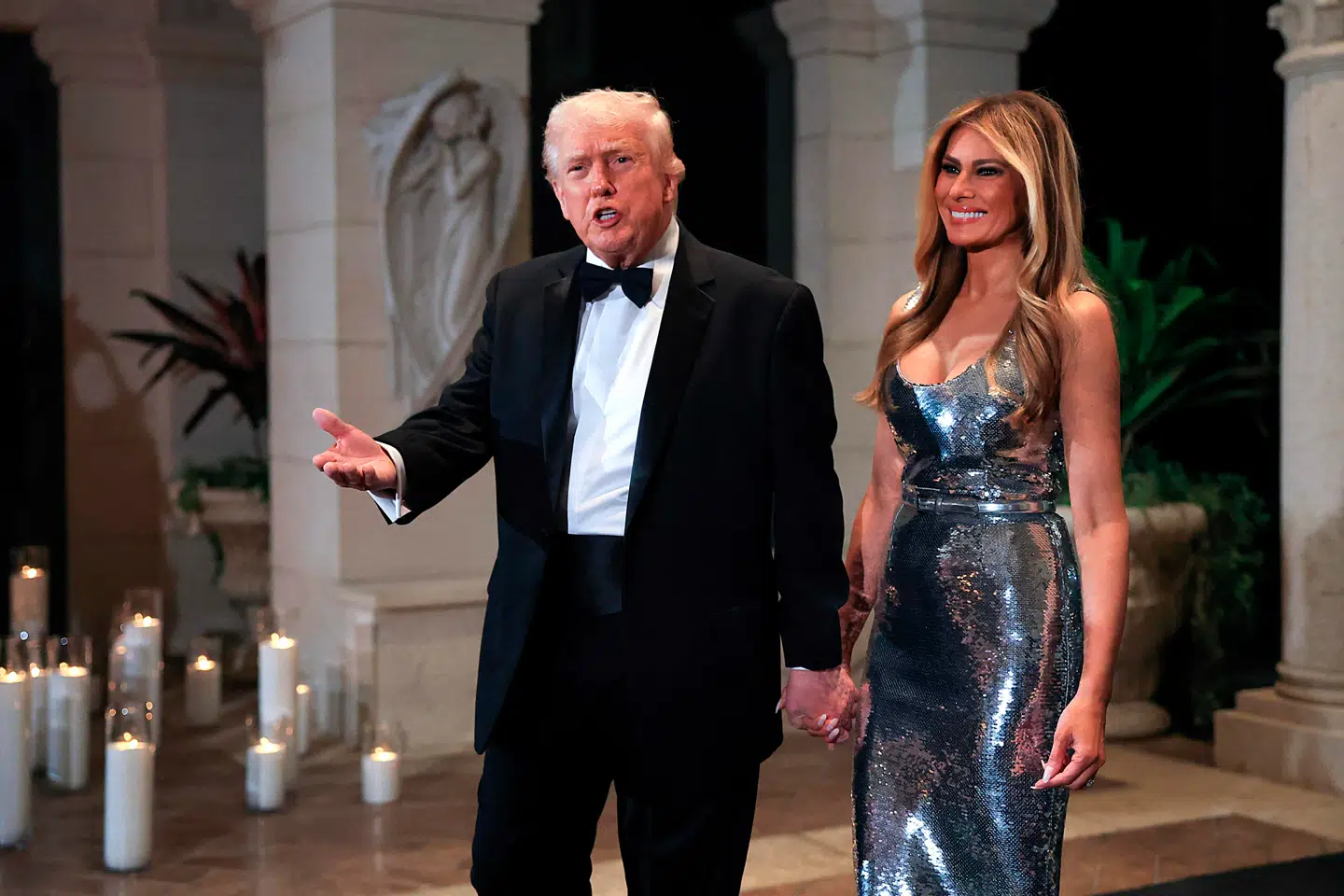 Donald og Melania Trump til et nytårsevent.