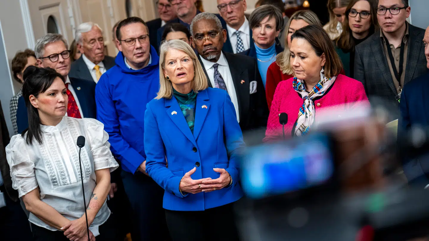 Efter flere mødet på Christiansborg holdt delegationen fredag eftermiddag pressemøde.