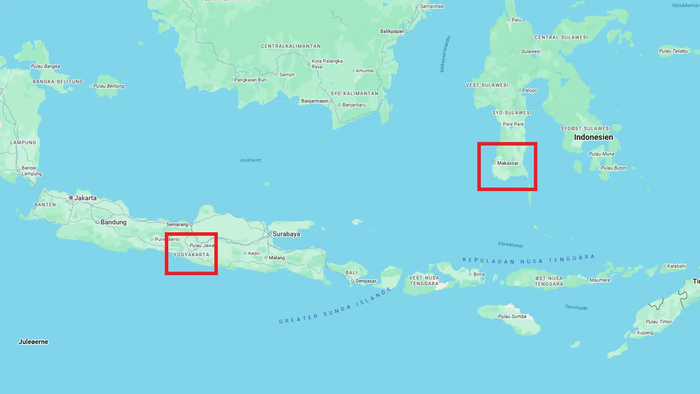 Flyet var på vej fra Yogyakarta til Makassar.