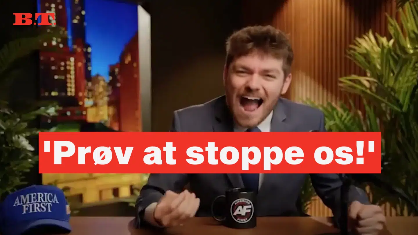 Højrefløjs influenceren Nick Fuentes sad foran kameraet og råbte, at USA kan indvandrere end række europæiske lande, hvis man vil.