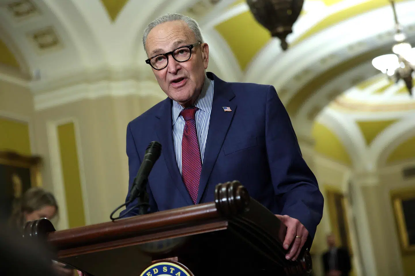 Chuck Schumer, der er Demokraternes minoritetsleder i Senatet i USA, mener, at Trumps toldsatser skader amerikansk økonomi og ødelægger forholdet til europæiske allierede - herunder Danmark. (Arkivfoto).