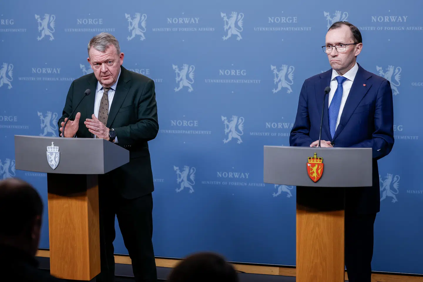 Udenrigsministrene for Danmark og Norge, Lars Løkke Rasmussen og Espen Barth Eide, mødtes søndag i Oslo for at diskutere situationen i Arktis og Ukraine. (Arkivfoto).