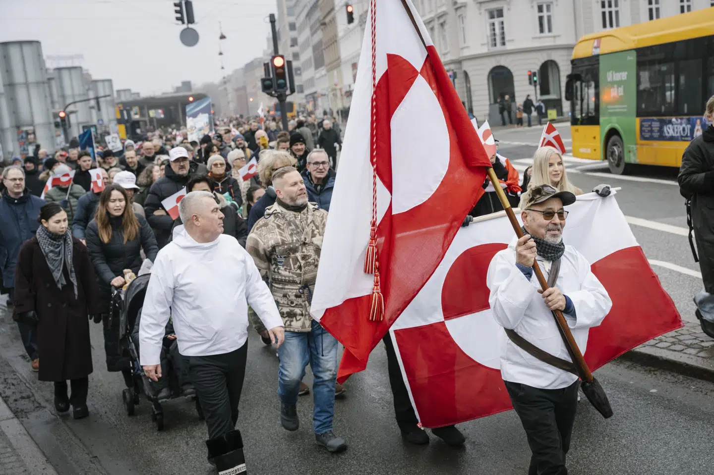 Lørdag blev der afholdt demonstrationer rundt om i Danmark, blandt andet i København, for at støtte Grønland. (Arkivfoto).