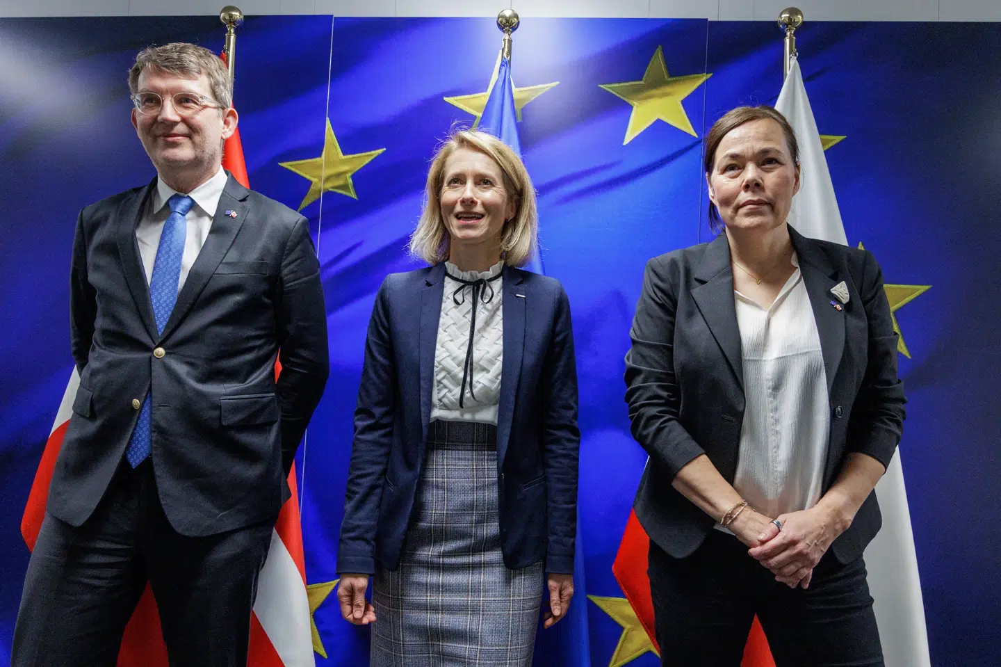 Før mødet med Nato-generalsekretær Mark Rutte holdt forsvarsminister Troels Lund Poulsen (V) og minister for udenrigsanliggender Vivian Motzfeldt møde med Kaja Kallas, der er EU's udenrigschef.