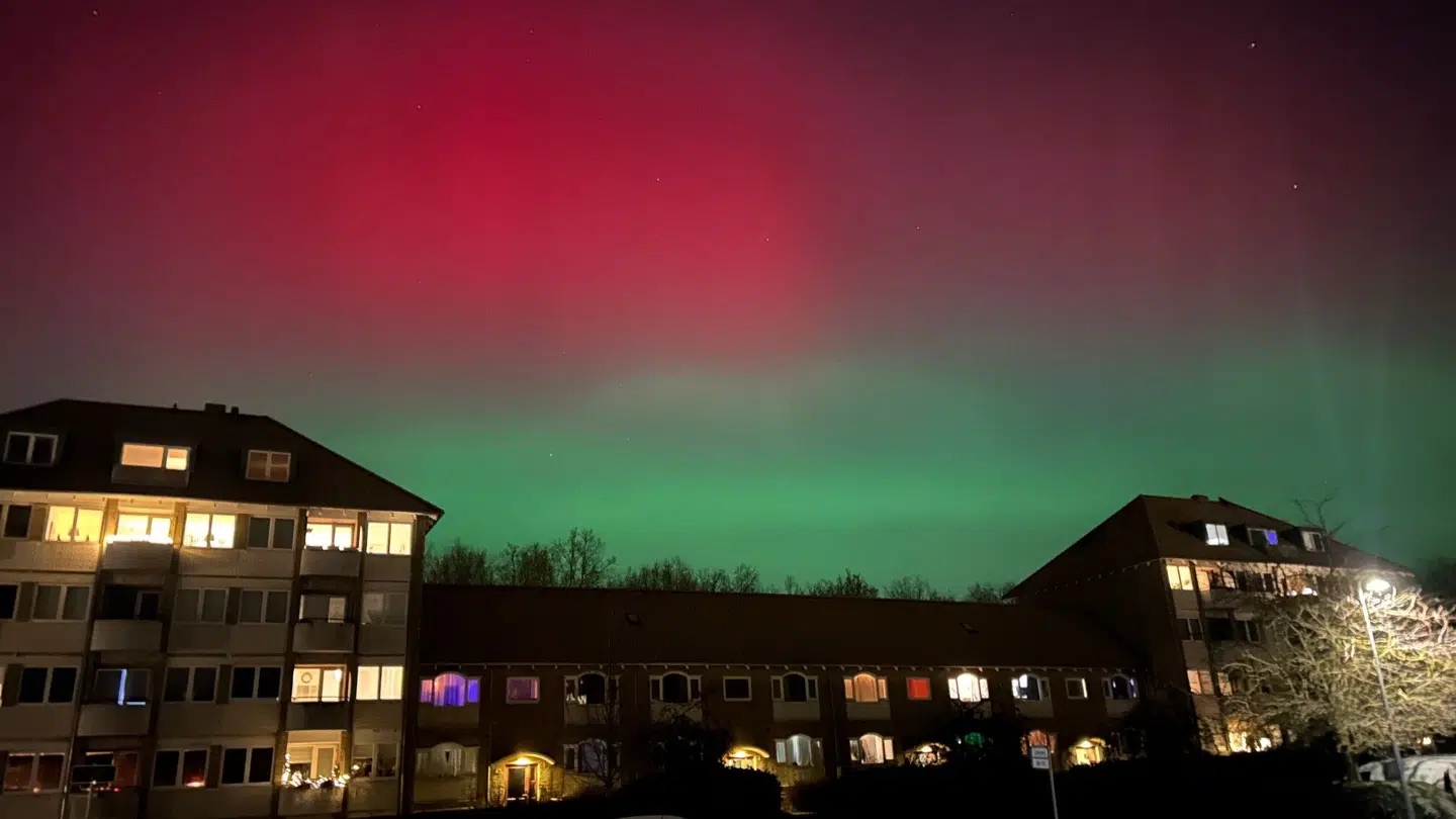 Nordlys over Lyngby omkring klokken 22.