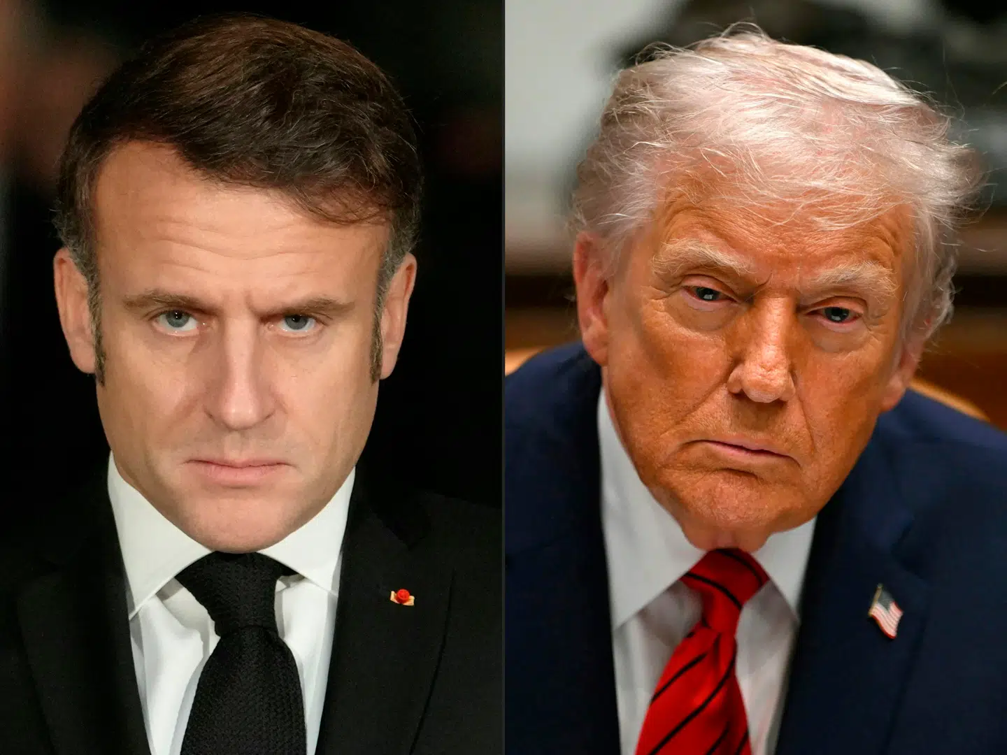 Her ses den franske præsident, Emmanuel Macron, og den amerikanske præsident, Donald Trump.