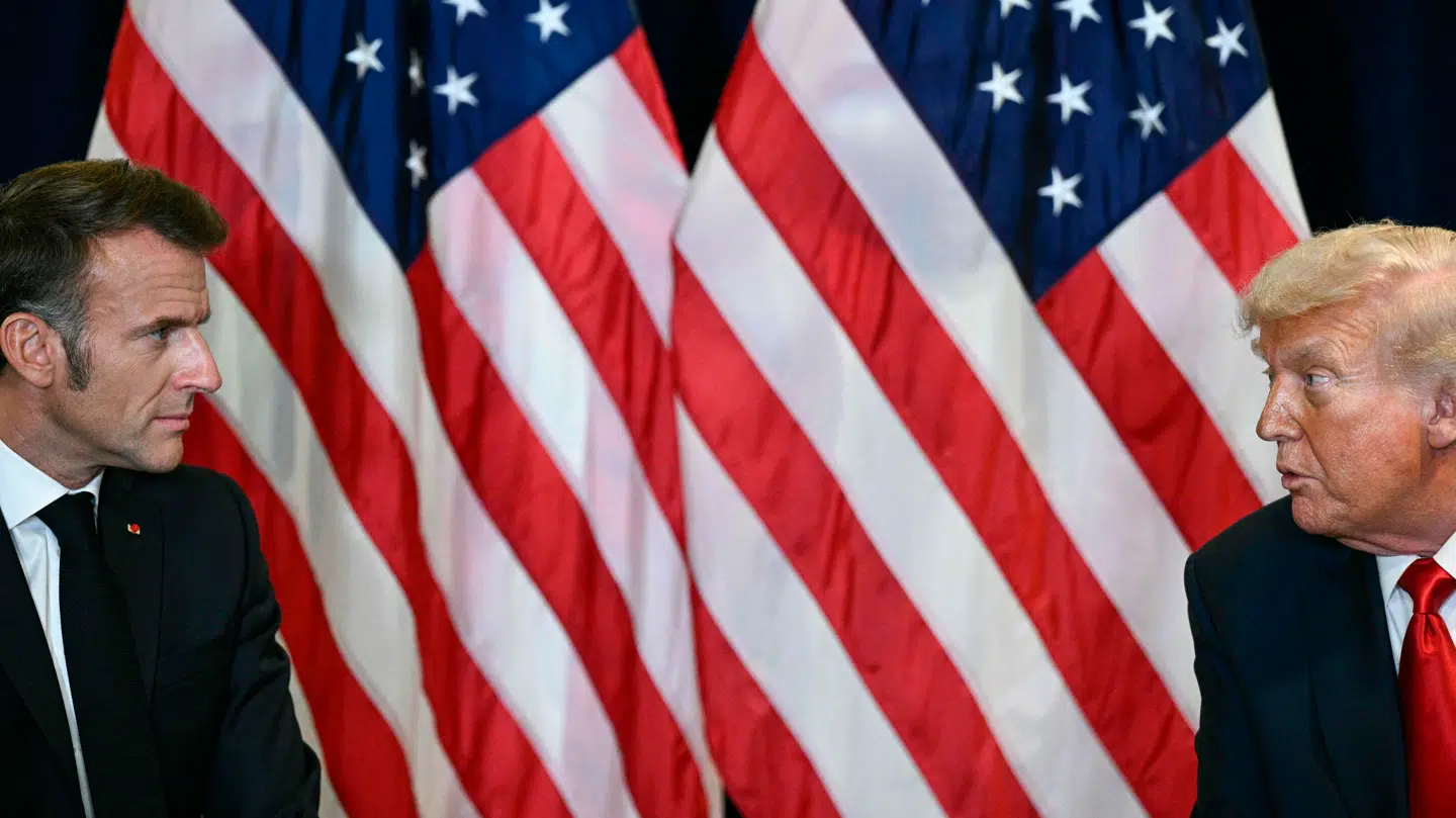 Den franske præsident, Emmanuel Macron, og den amerikanske præsident, Donald Trump, ses her sammen i september 2025 under et FN-topmøde i New York City.