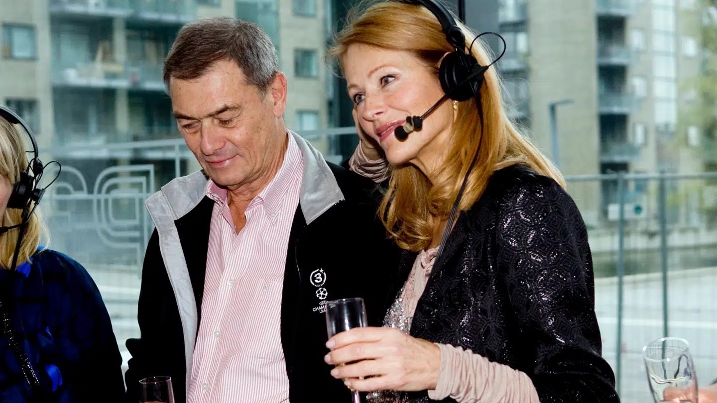 Suzanne Bjerrehuus og Asger Aamund var begge med i DR's radiohit 'Mads og Monopolet'. Her er de til programmets fem-årsjubilæum i 2008.