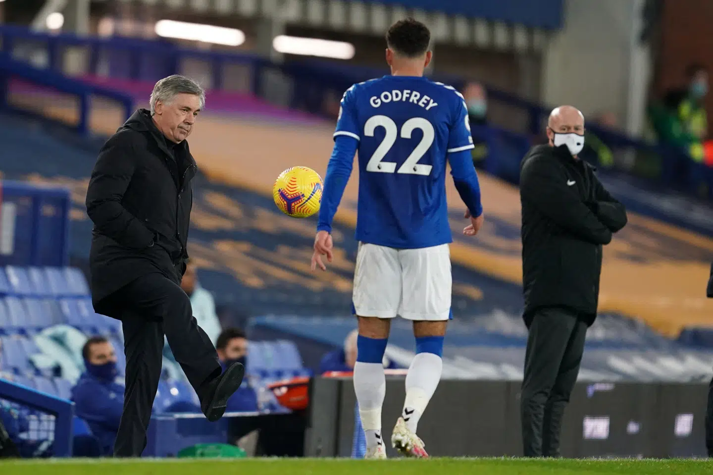 Carlo Ancelotti var begejstret for Ben Godfrey, da begge var i Everton. (Arkivfoto).