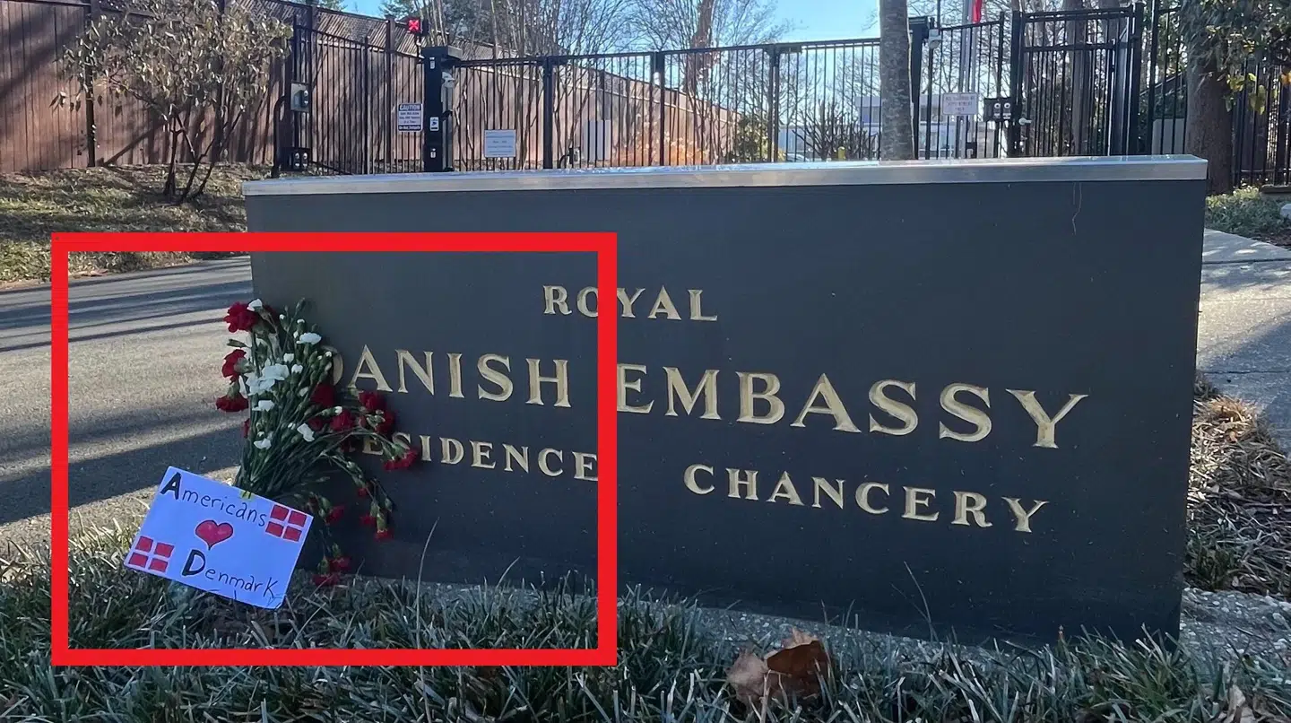 Her ses det billede, som den danske ambassade i USA har delt.