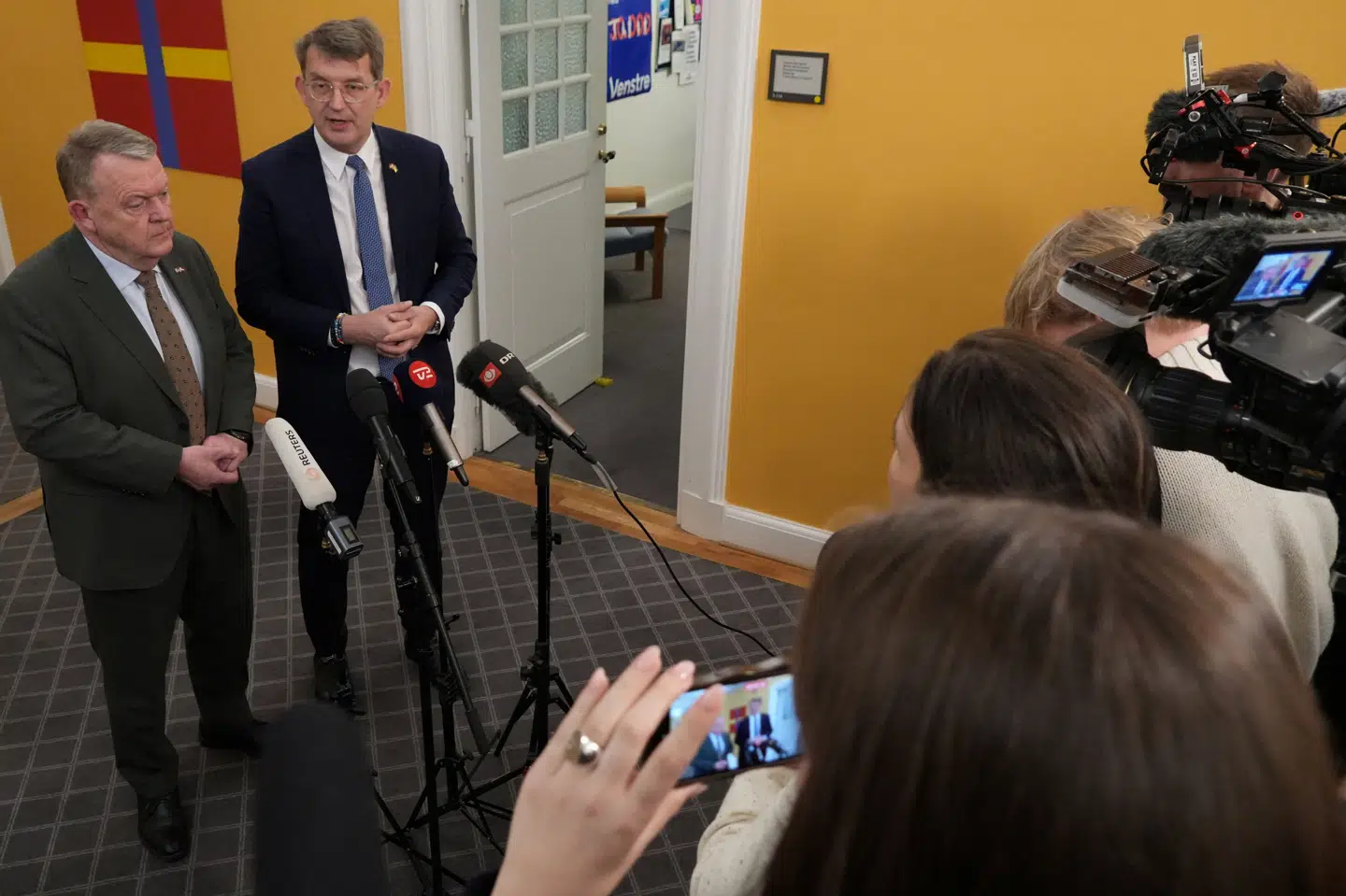 Lars Løkke Rasmussen og Troels Lund Poulsen ser fortsat en konflikt mellem Kongeriget Danmark og USA om Grønland, uanset hvad USA's præsident, Donald Trump, sagde tidligere onsdag i Davos. (Arkivfoto).