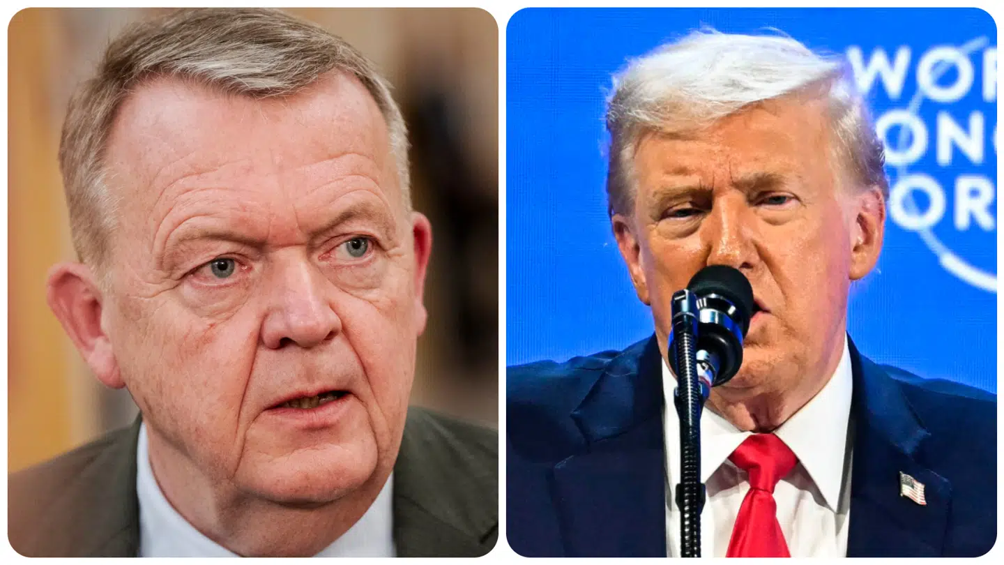 Den danske udenrigsminister Lars Løkke Rasmussen lavede 'fist bumps' over sin aftale om en transatlantisk arbejdsgruppe, men den amerikanske præsident Donald Trump er 'fuldstændig ligeglad' med den, vurderer B.T.s politiske kommentator Joachim B. Olsen. Fotos: Ritzau Scanpix