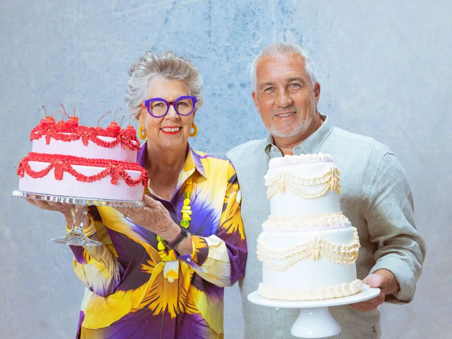 Prue Leith har de sidste ni år været dommer i 'The Great British Bake Off' med meddommeren Paul Hollywood, som hun nu erklærer at komme til at savne. Foto: PR / Channel 4 / Great British Bake Off