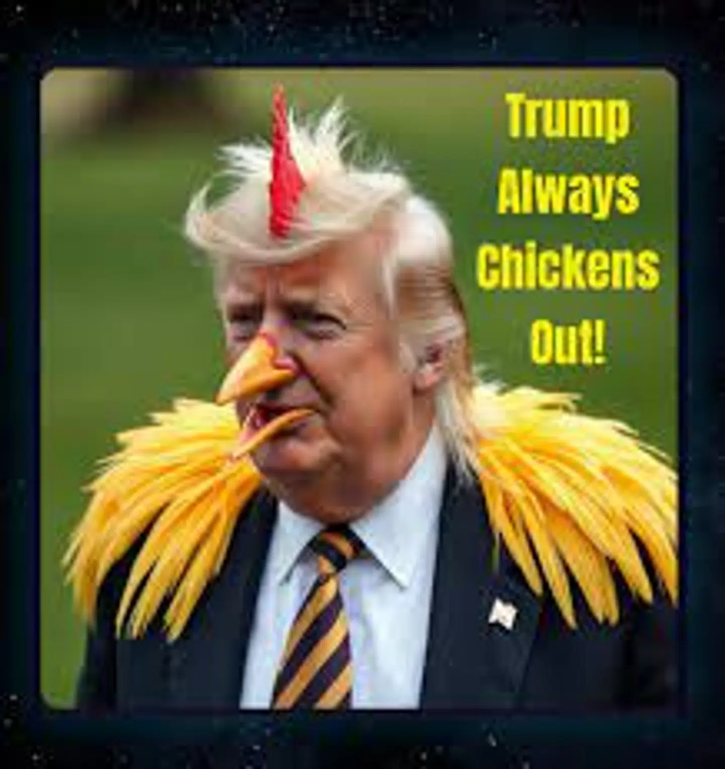 Her ses et af mange eksempler på billeder fra de sociale medier, der håner Donald Trump.