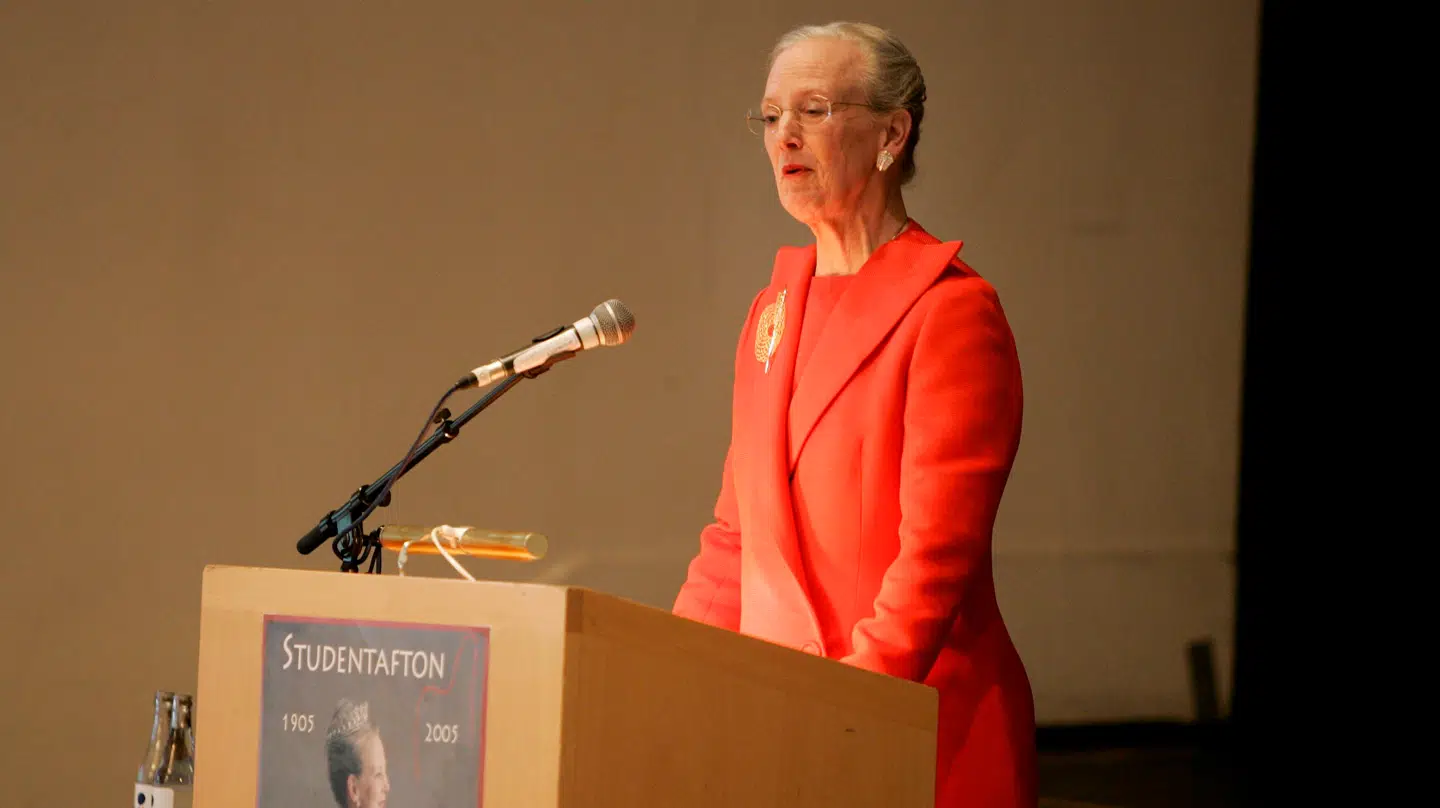 Dronning Margrethe har før holdt tale på Lund Universitet, og det var en »vigtig faktor« for at hædre hende som hedersladamot, lyder det i motiveringen. Her ses dronning Margrethe i 2005, hvor hun netop besøgte 100 års jubilæet for Studentafton på Lund Universitet.