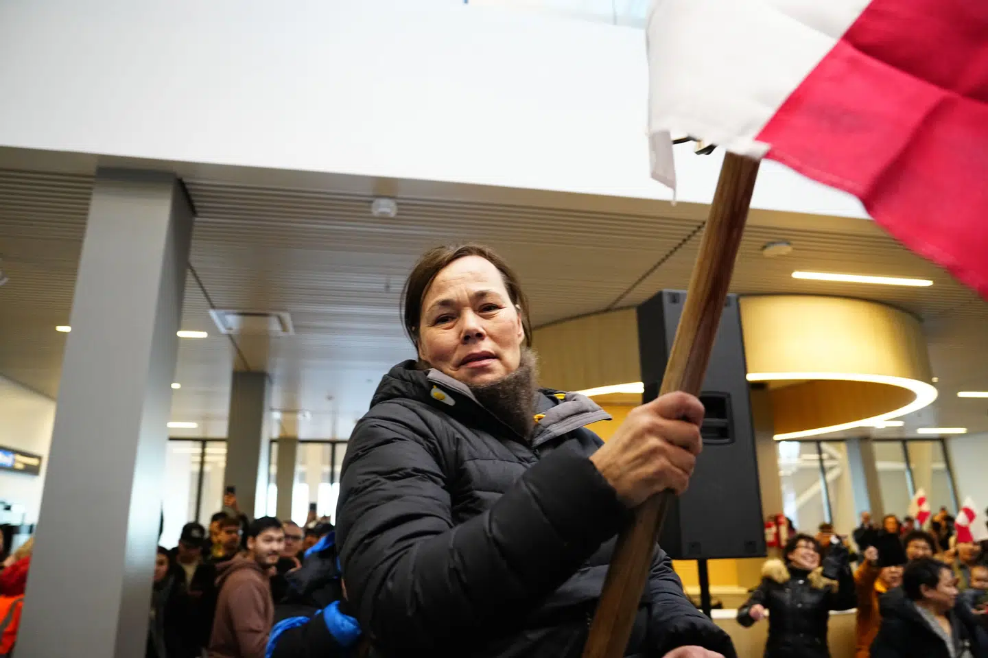 Grønlands minister for udenrigsanliggender, Vivian Motzfeldt, landede tirsdag i Nuuk Lufthavn efter blandt andet at have været i Washington D.C. (Arkivfoto).