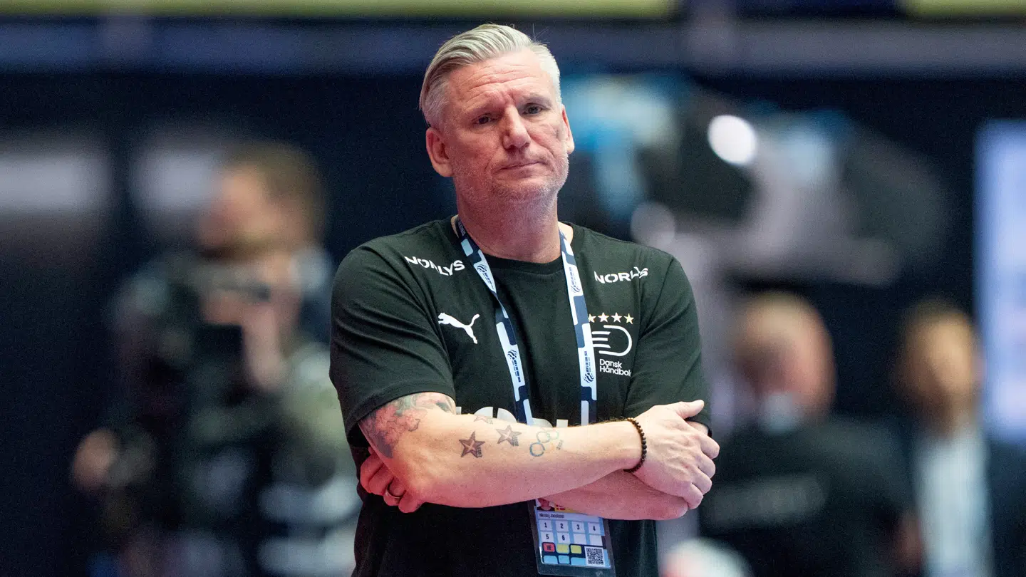 Landstræneren under torsdagens kamp.