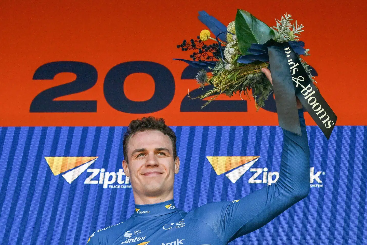 Tobias Lund ses her iklædt sprintertrøjen i Tour Down Under.