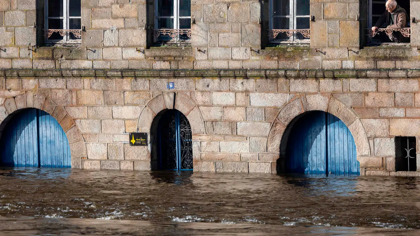I Quimperlé har der været helt vanvittige mængder vand i gaderne.