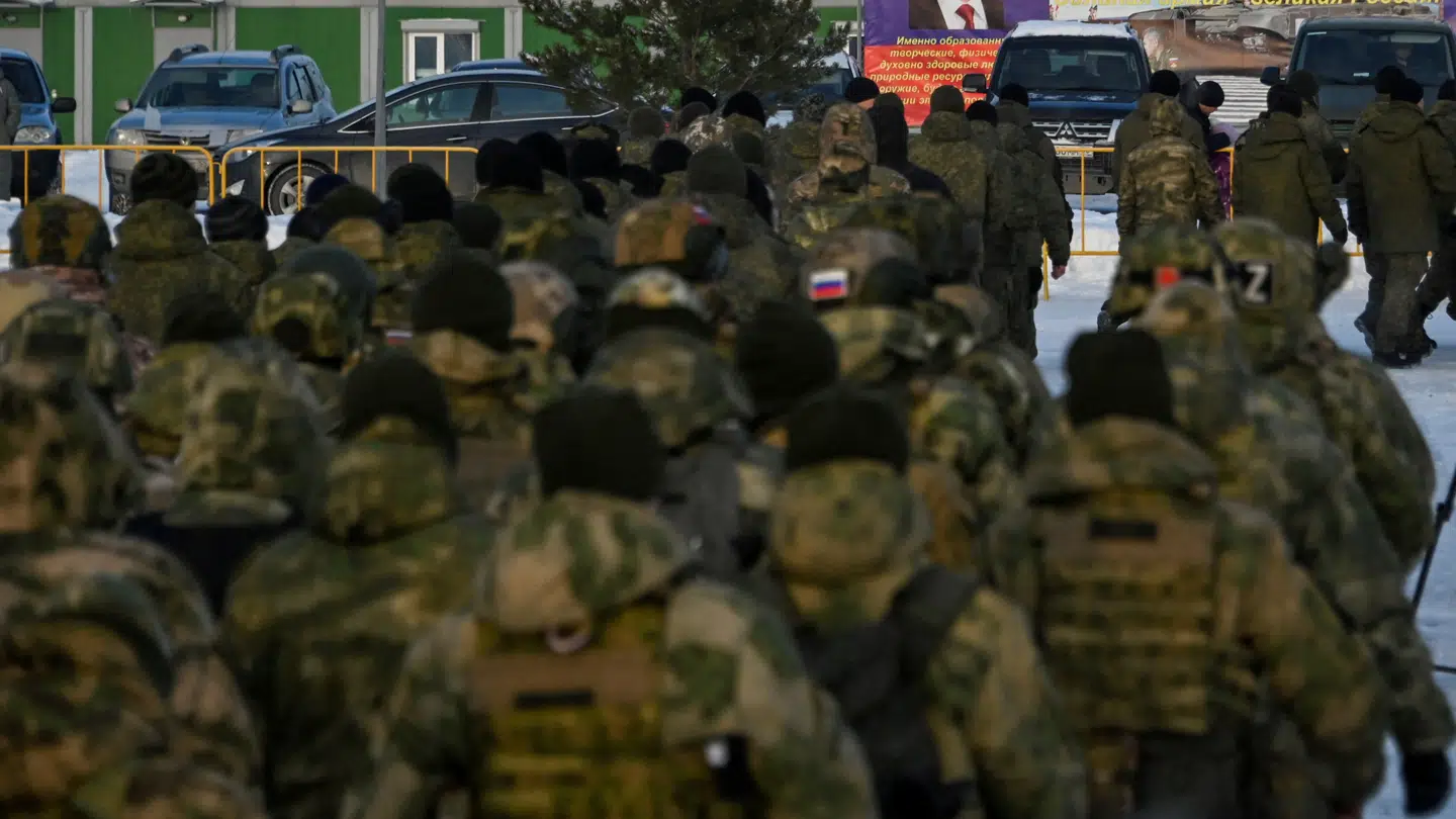 Russiske soldater i Omsk i Rusland.