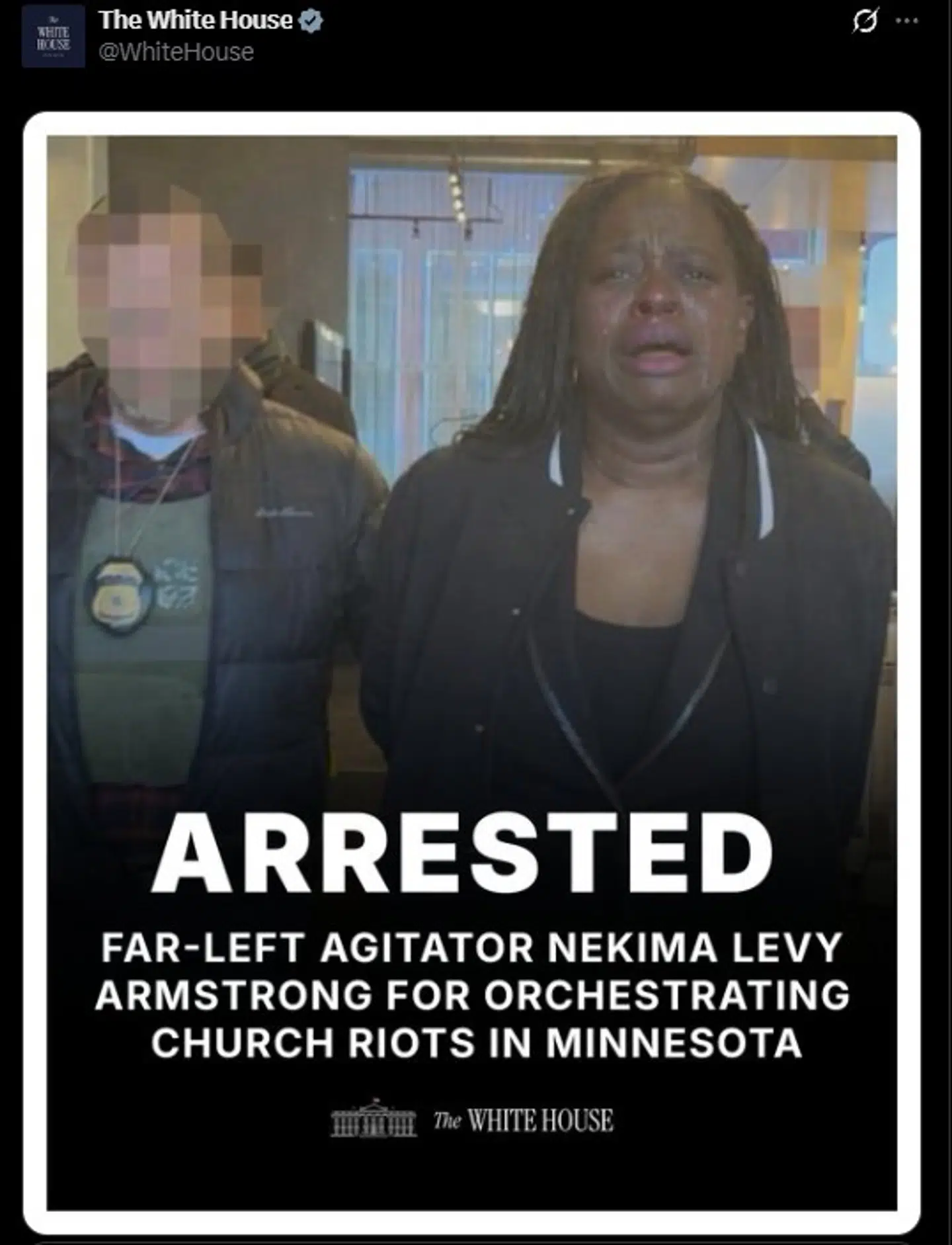 Her ses det billede, som Det Hvide Hus delte på X torsdag klokken 16.54.