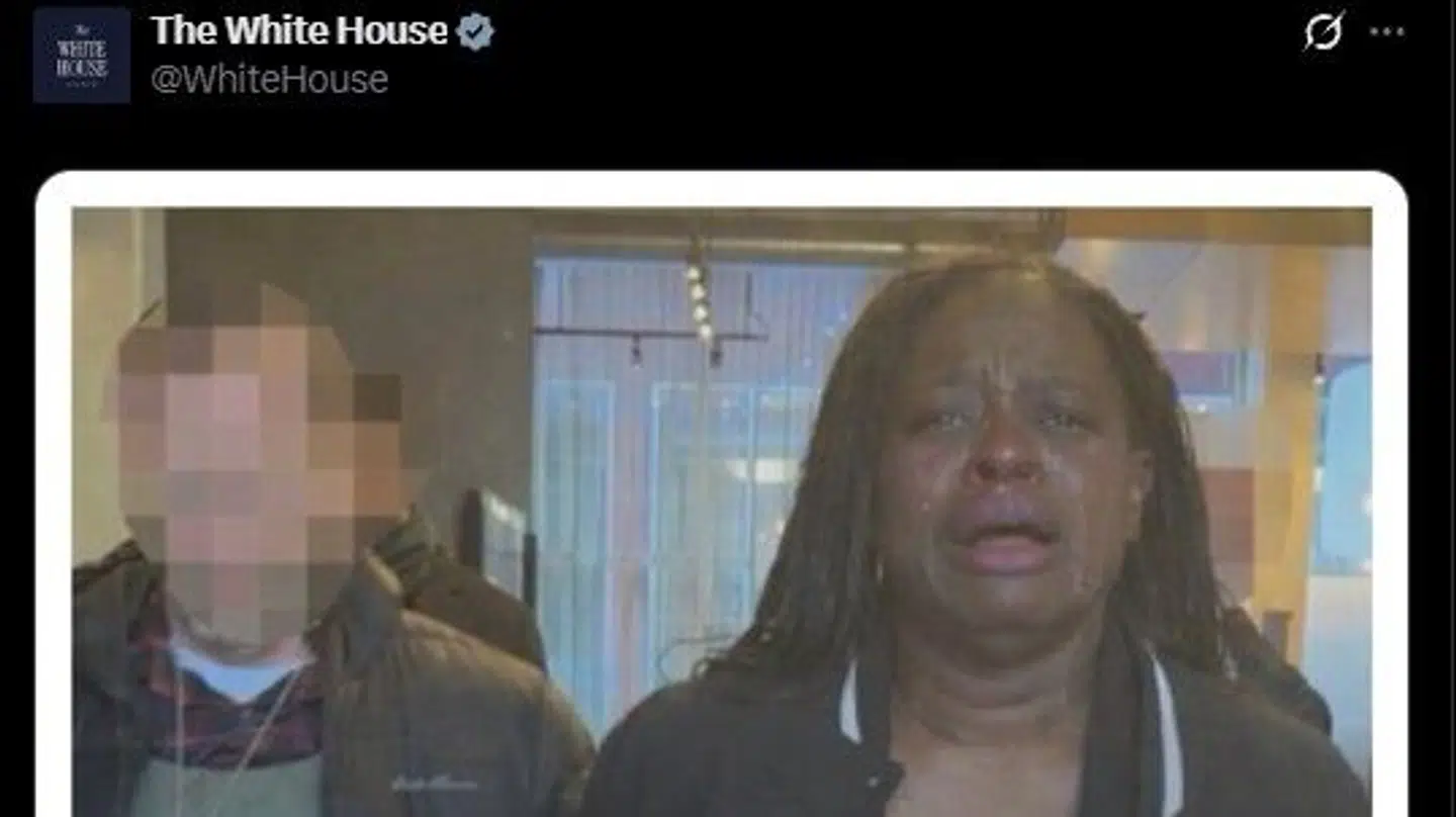Her ses det billede, som Det Hvide Hus delte på X torsdag klokken 16.54.