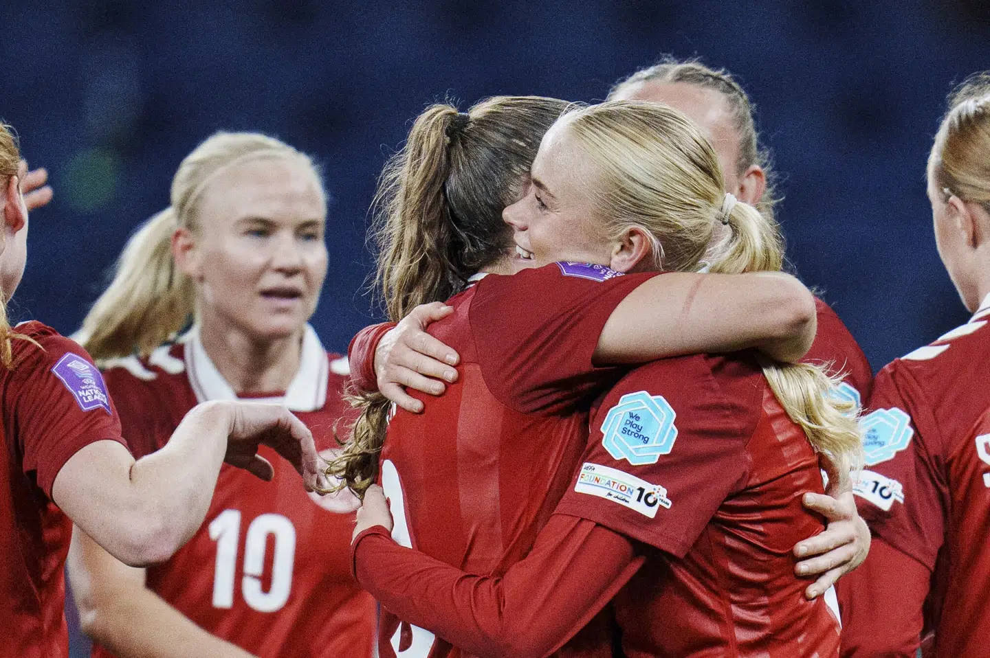 Kathrine Kühl kom ind fra bænken og scorede et flot mål, da Danmark i efteråret slog Finland 2-0 i Parken. (Arkivfoto).