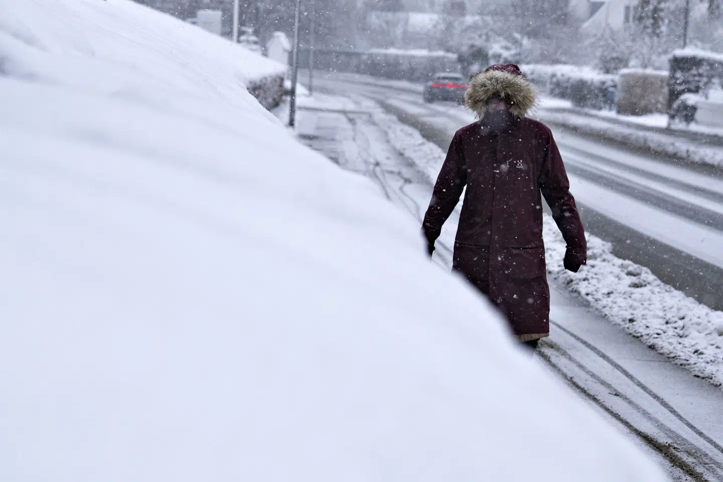Billeder fra 7. januar viser, da Aalborg blev ramt af store mængder sne. DMI har varslet snestorm i den sydlige og østlige del af landet mandag. (Arkivfoto).