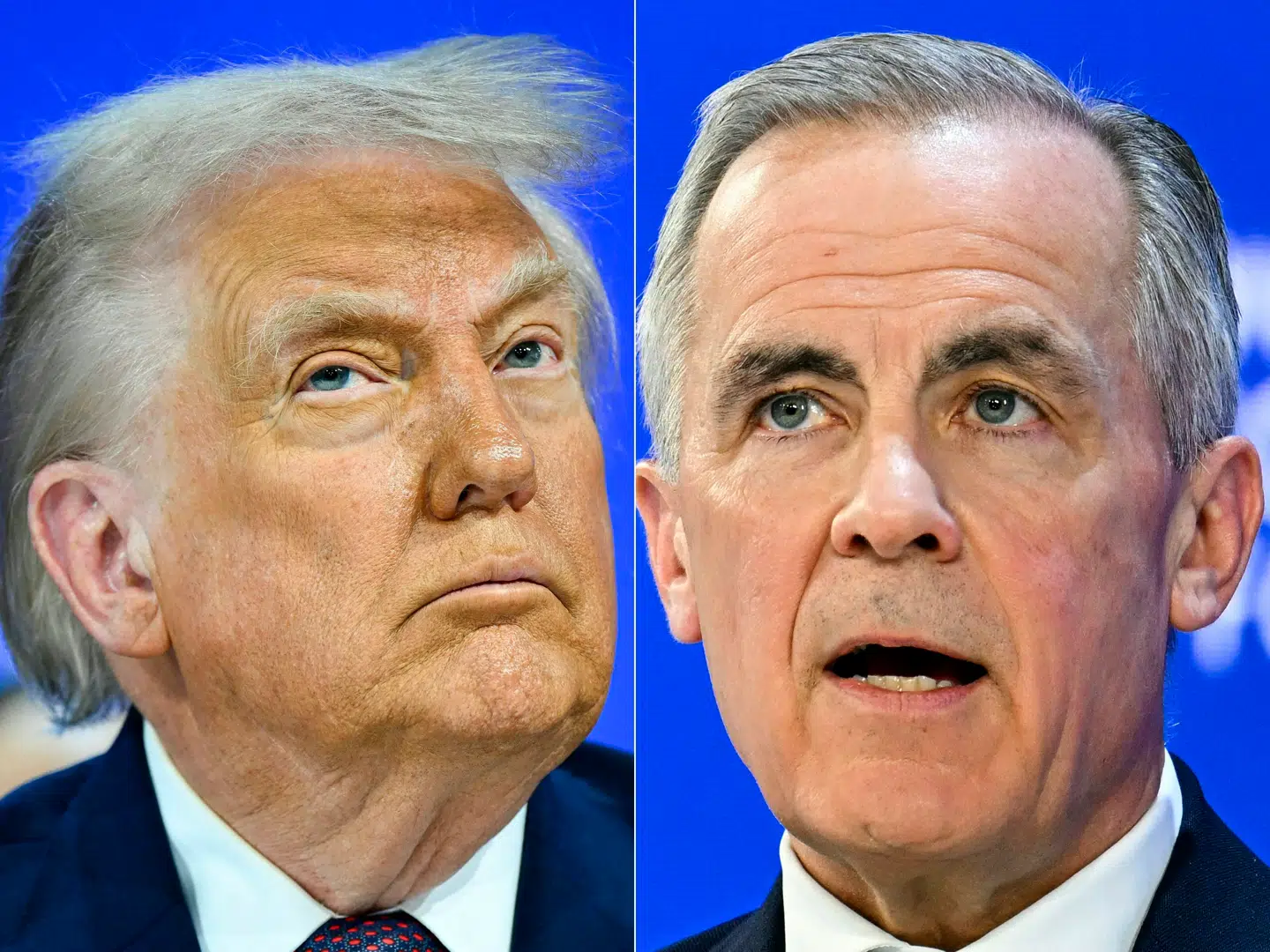 Canadas premierminister, Mark Carneys (th.), udtalelser på World Economic Forum har mødt skarp kritik fra Donald Trump, der kalder Carney -utaknemmelig..