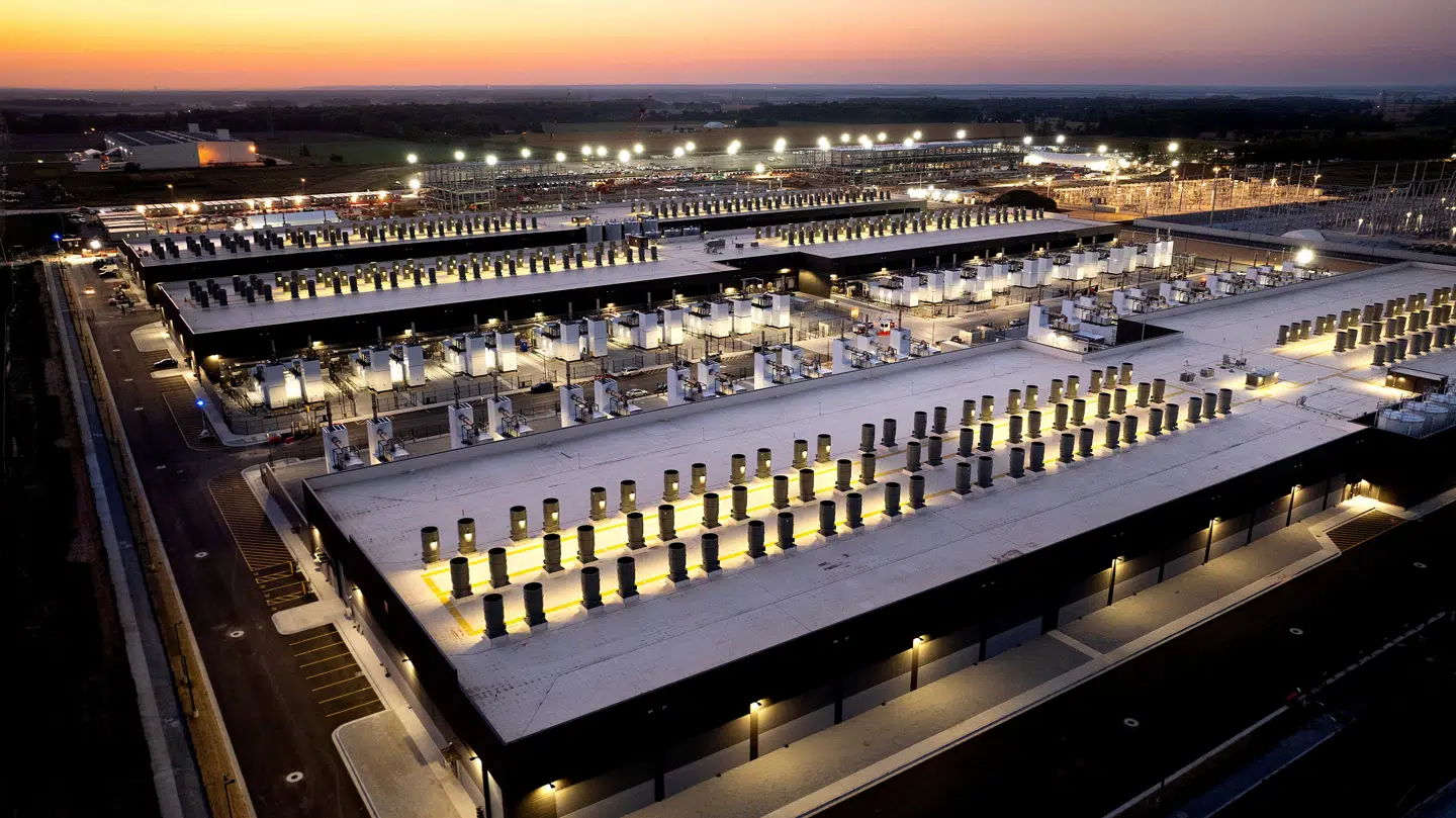 Et Amazon-internettjeneste-ai-datacenter i New Carlisle, Indiana, USA.