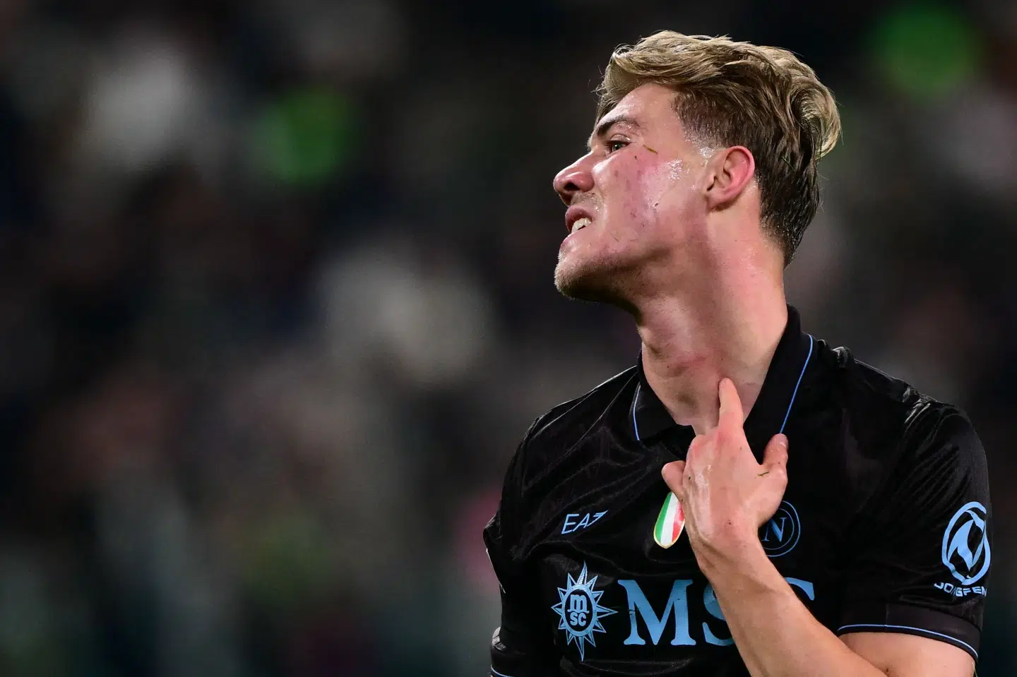 Napoli og den danske landsholdsangriber Rasmus Højlund har kniven for struben inden den sidste og afgørende spillerunde i Champions League. Napoli får besøg af Chelsea. (Arkivfoto).