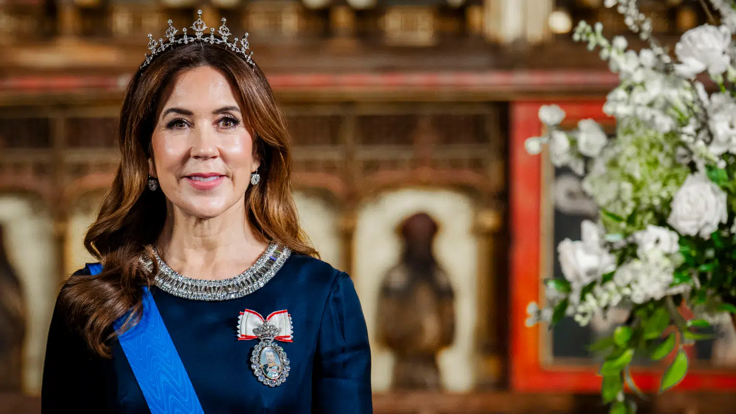 Dronning Mary ved en statsbanket med koncert i Skt. Nikolaj Kirke i Tallinn tirsdag aften.