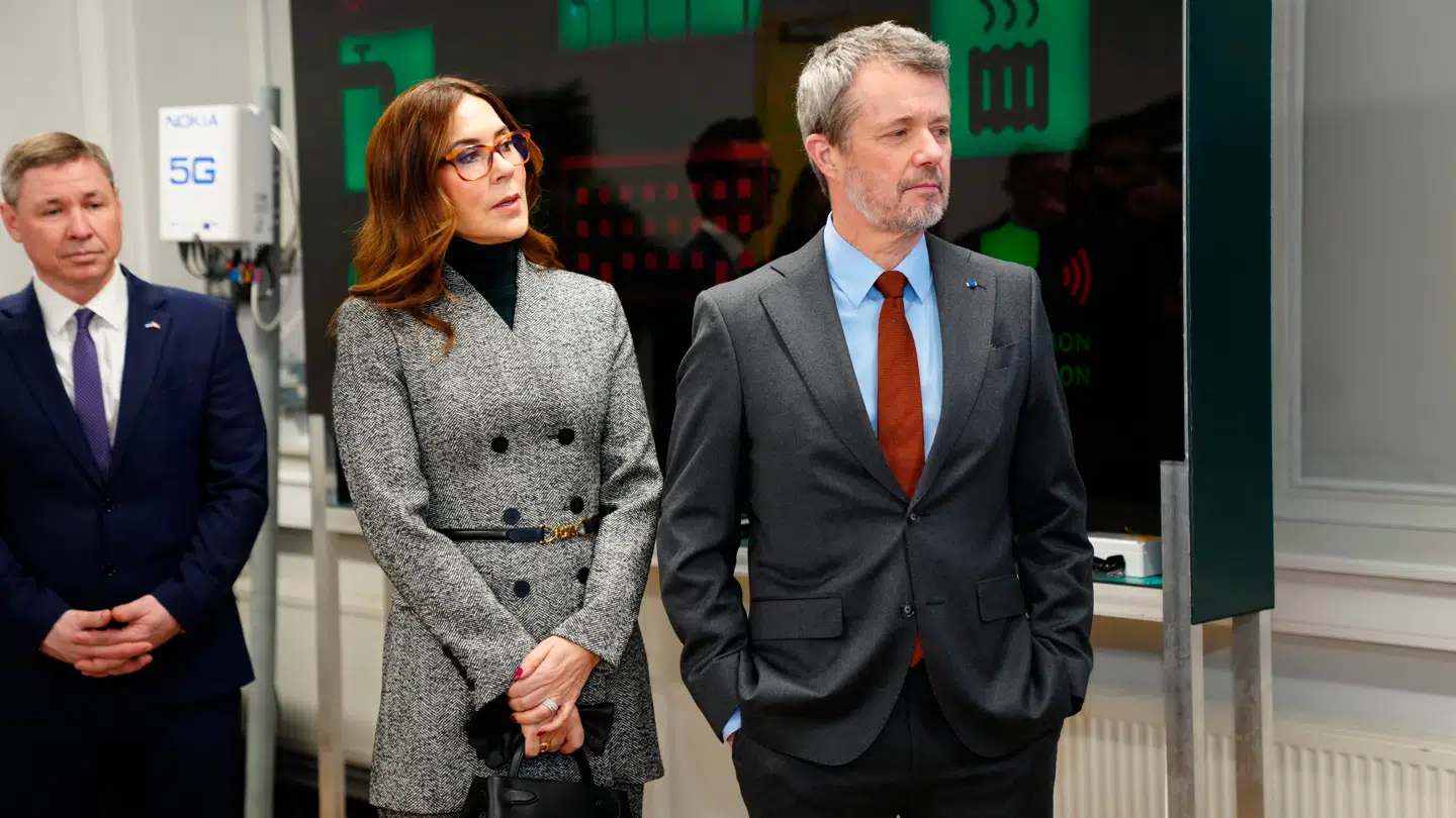 Kong Frederik X og dronning Mary besøger det nationale estiske cyberrange, CR14, i Tallinn, Estland, onsdag den 28. januar 2026.