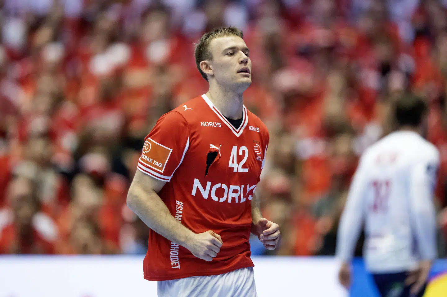 Nyindkaldte Thomas Arnoldsen spillede sin første kamp ved EM og var med til at slå Norge klart.