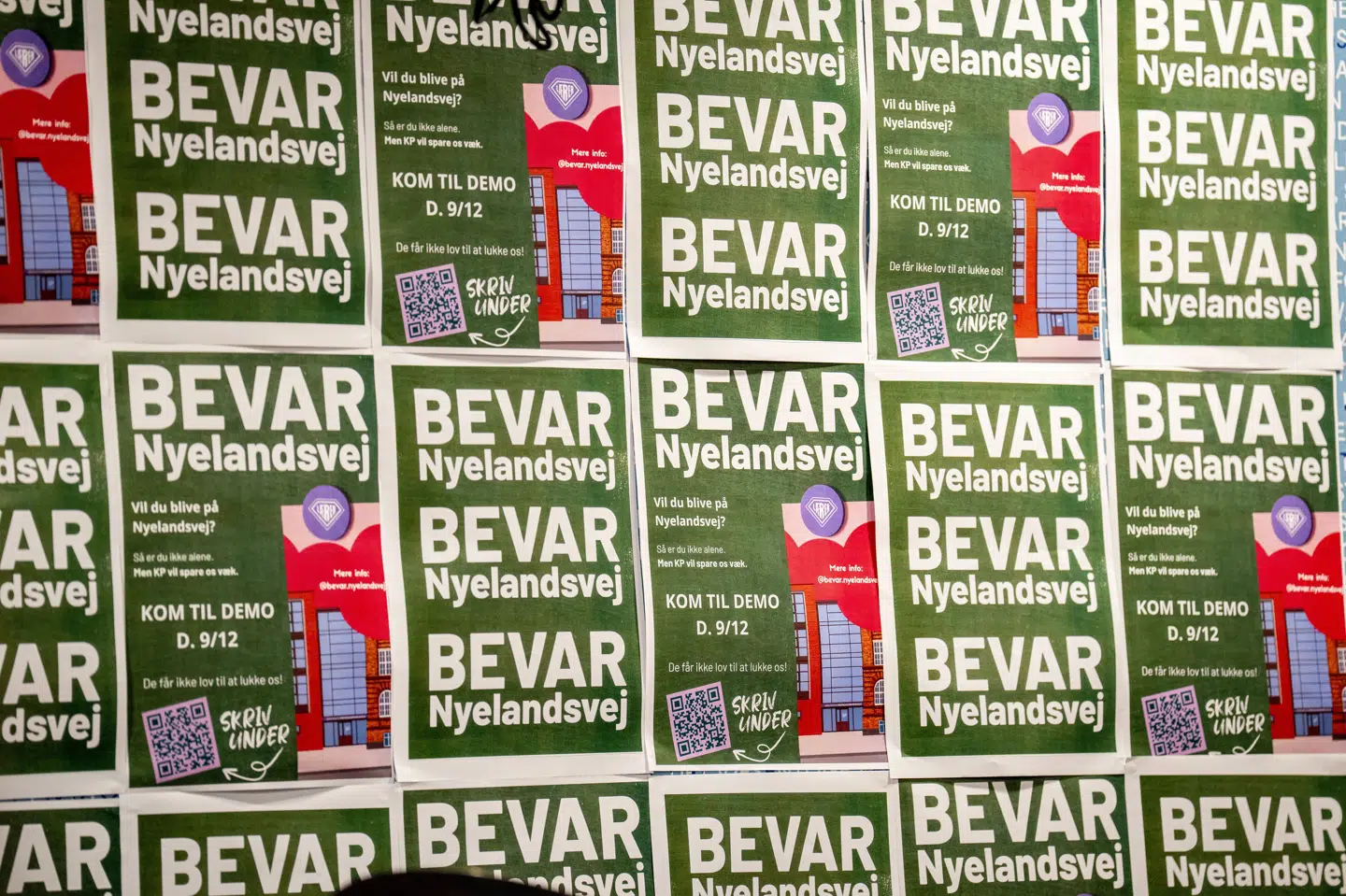 Københavns Professionshøjskole besluttede i efteråret at samle læreruddannelser i København efter faldende ansøgertal. Det førte til protester på skolen på Nyelandsvej på Frederiksberg. (Arkivfoto).