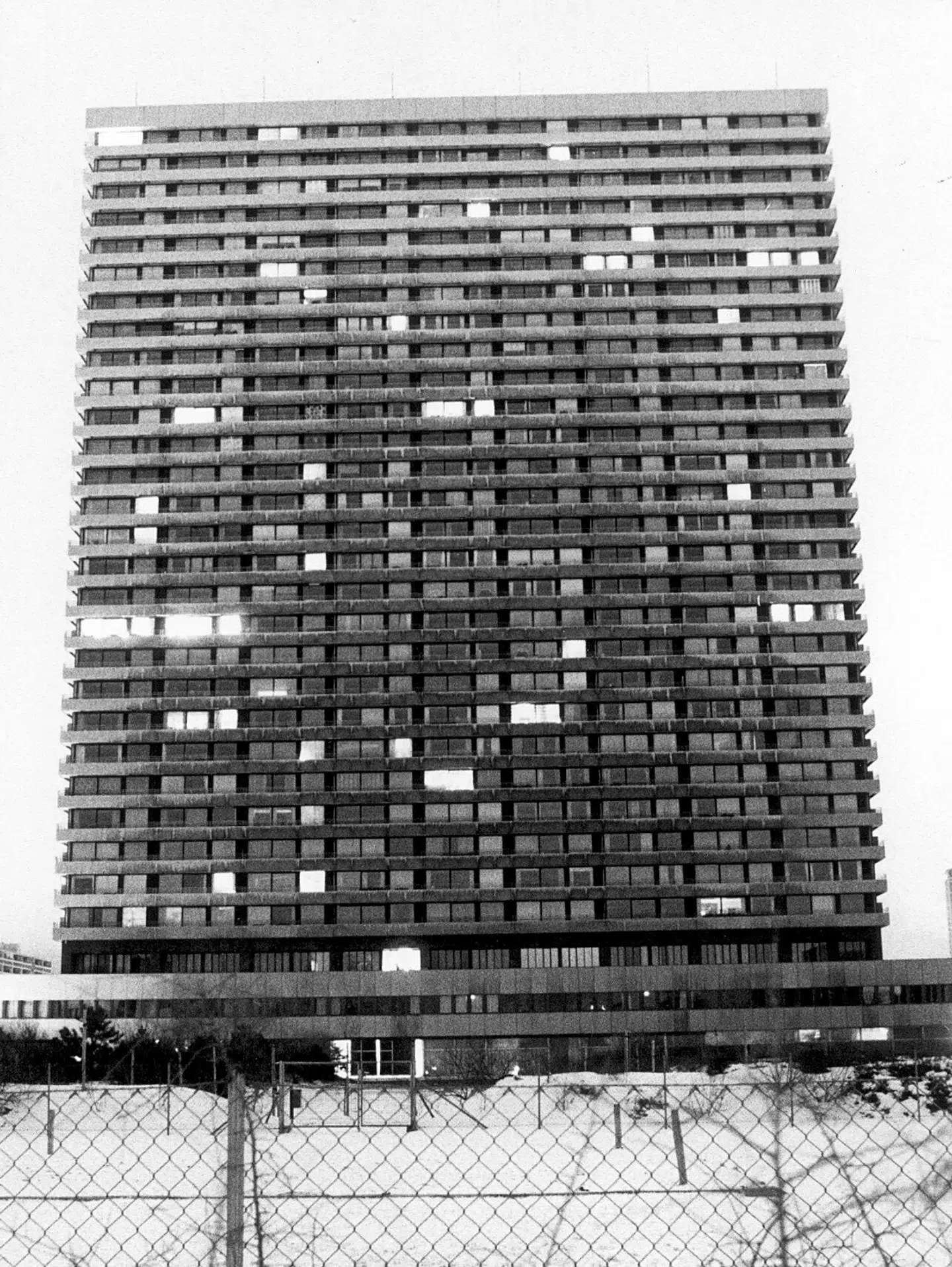 Domus Vista stod helt færdig i 1969. Det er en af Danmarks højeste beboelsesbygninger.