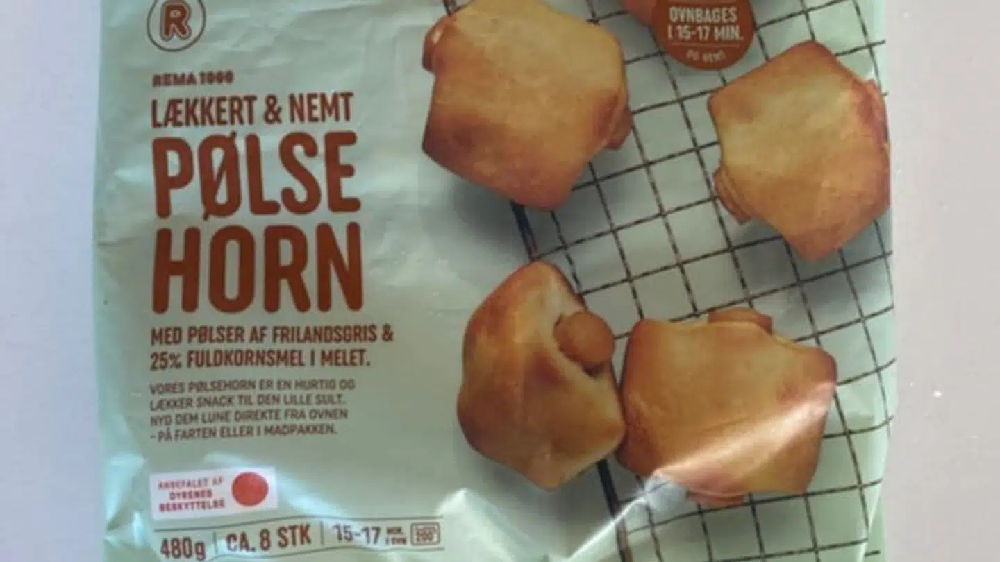 Rema 1000s pølsehorn er blevet færre i pakken.