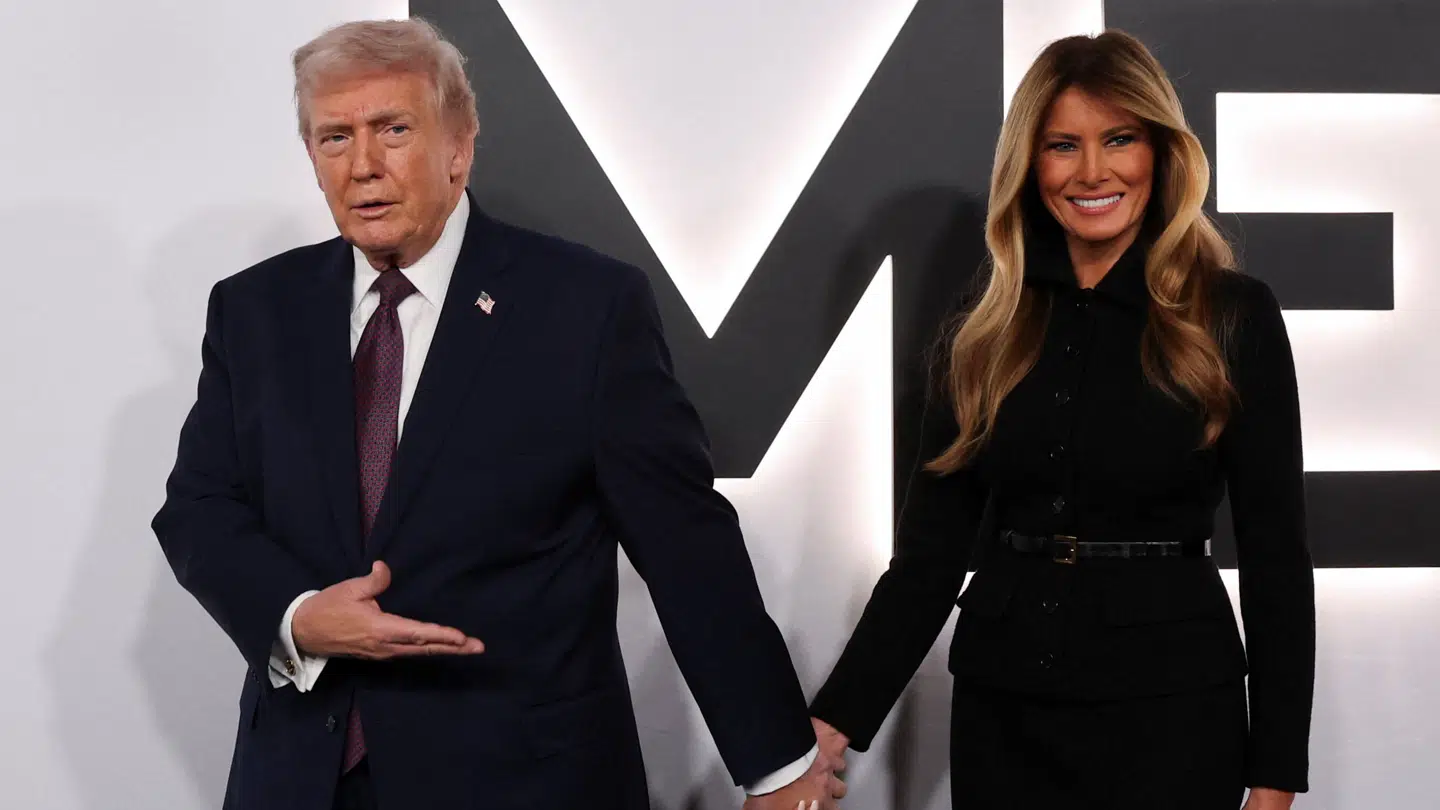 Den amerikanske præsident Donald Trump og hans hustru Melania Trump ankommer til premieren på dokumentarfilmen 'Melania.'