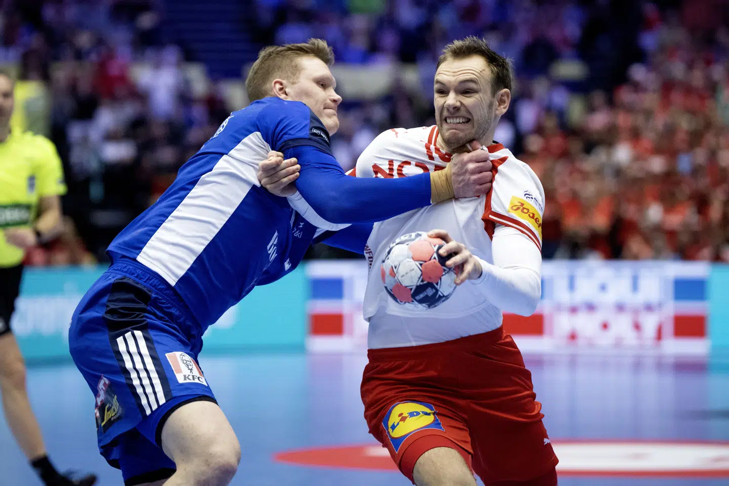 Mathias Gidsel spillede en stor kamp i EM-semifinalen mod Island. Han blev dansk topscorer med syv mål på syv forsøg.