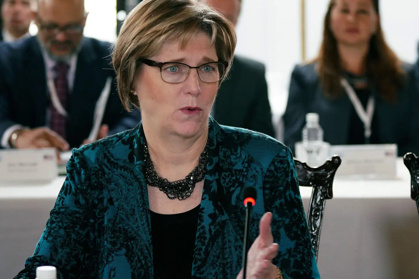 USA's chargé d'affaires i Venezuela Laura Dogu er lørdag landet i Caracas. Billedet er taget i 2023, hvor hun var ambassadør i Honduras. (Arkivfoto).